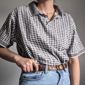 Vintage white and black polo shirt